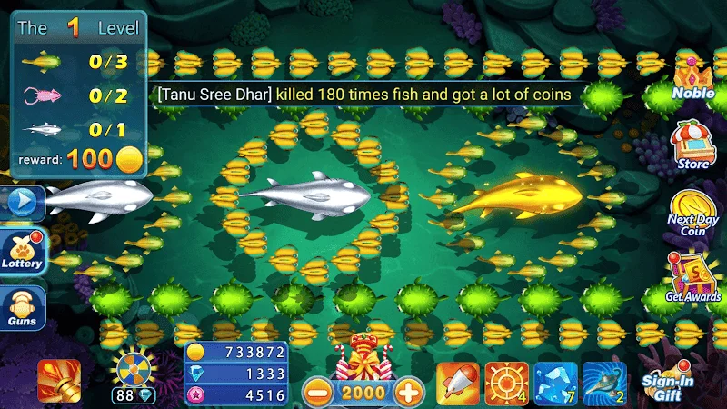 GAME30 Apresentando informações sobre o jogo de tiro ao peixe Fishing Clash.